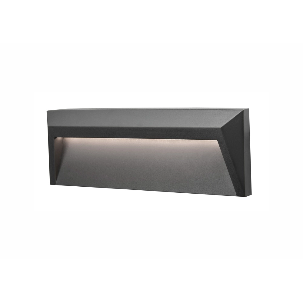 Wall lamp Luton rectangle 23cm grey