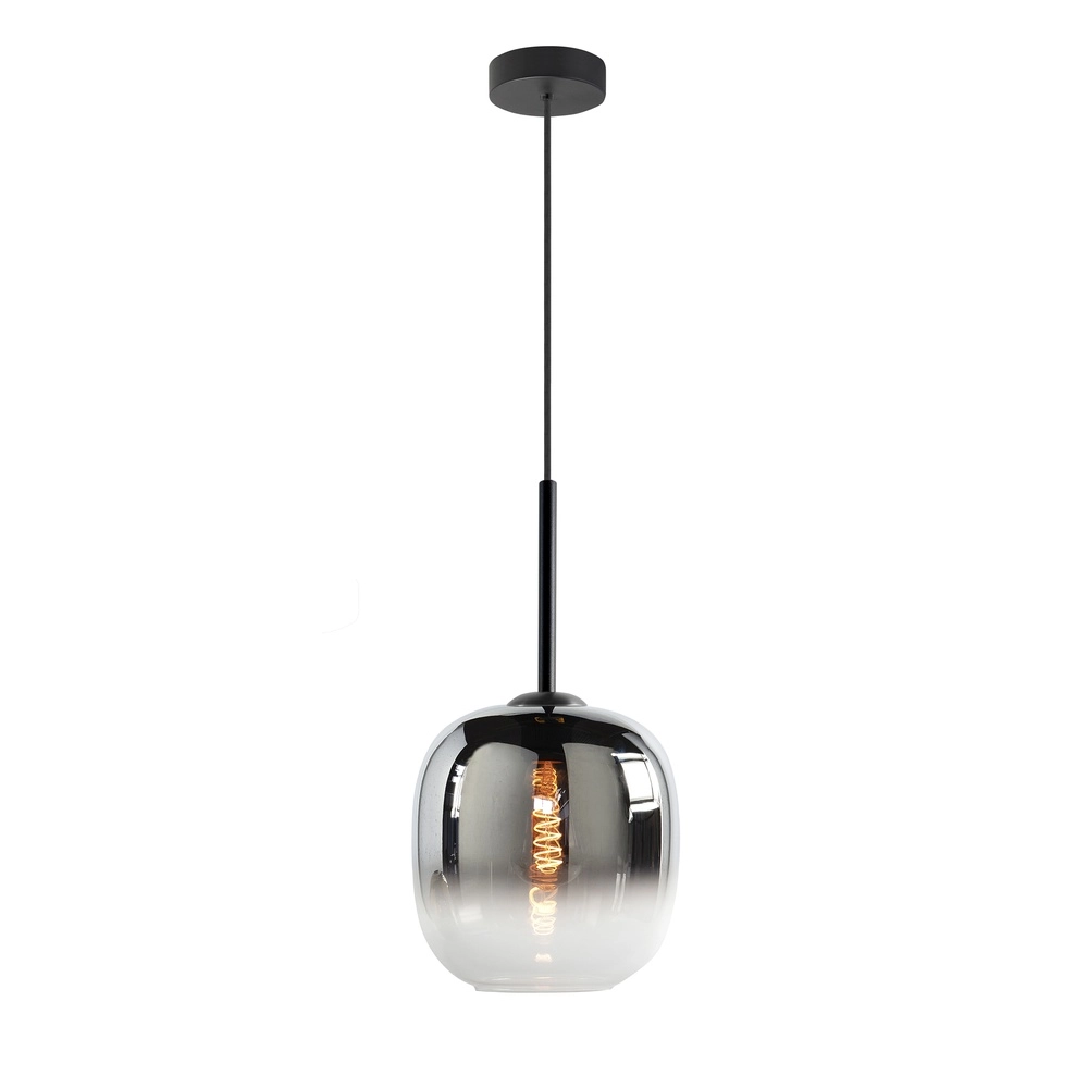 Pendant lamp Bellini black with fade smoke glass Ø 23cm