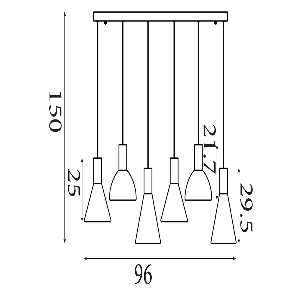 Pendant lamp Cannes 6-light Searchlight 5053423299341