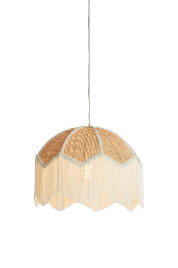 Cream pendant lamp Malacia Ø 40cm