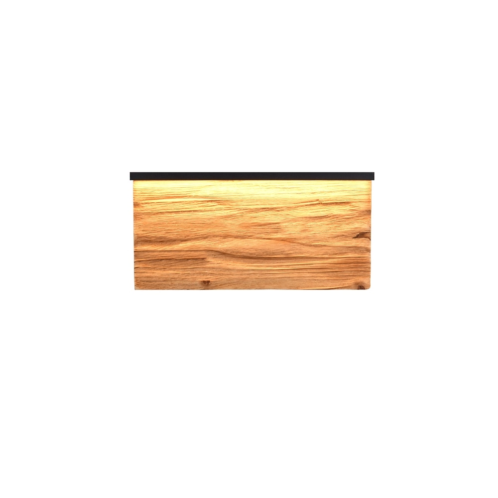 Design wall lamp Kalea black with wood 30cm Trio 4017807661392