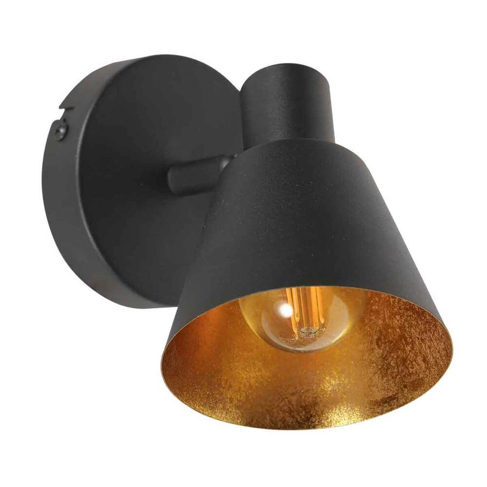 Wall lamp Oeroe black with gold Steinhauer 8712746176322