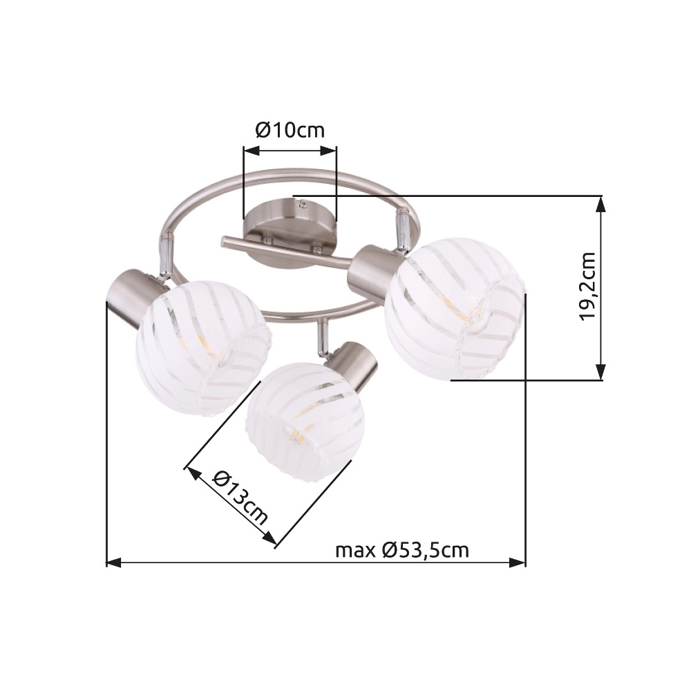 Ceiling lamp Willy nickel 3-lights Globo 9007371409105