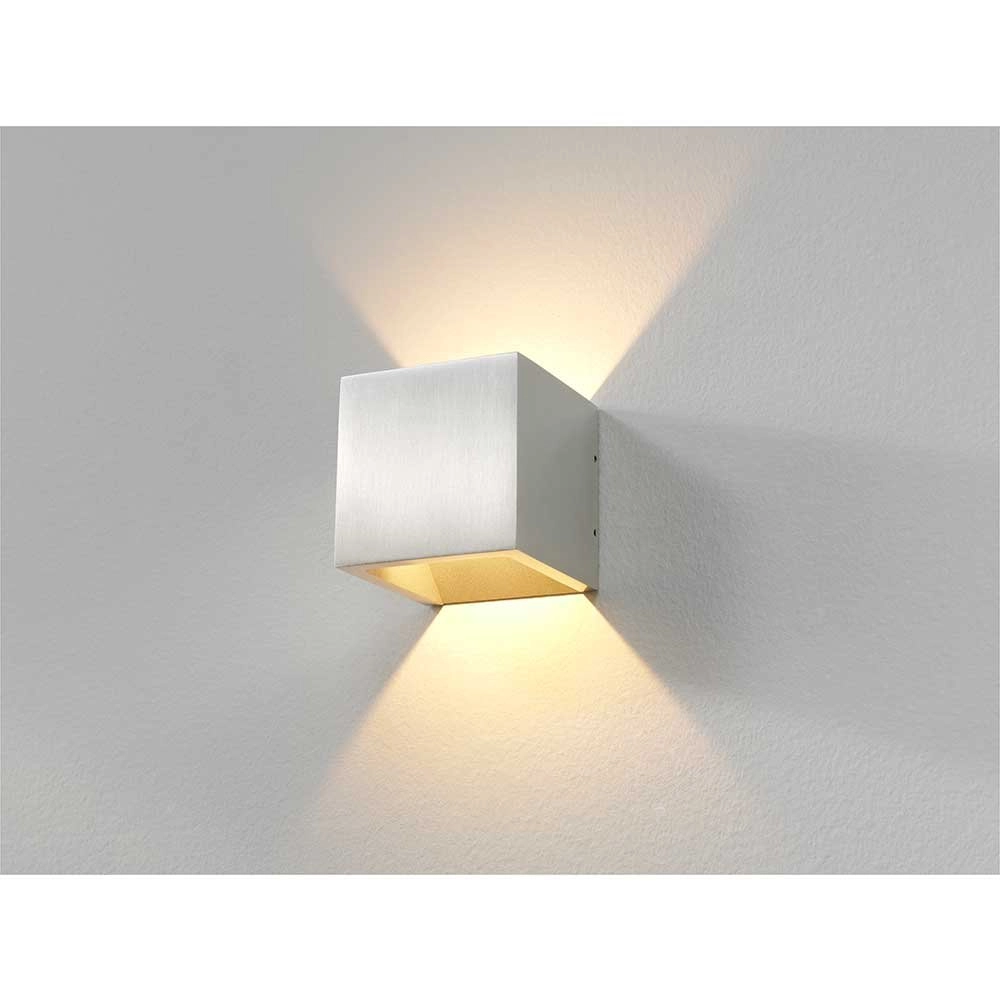 LED wall spot Cube 10cm aluminum