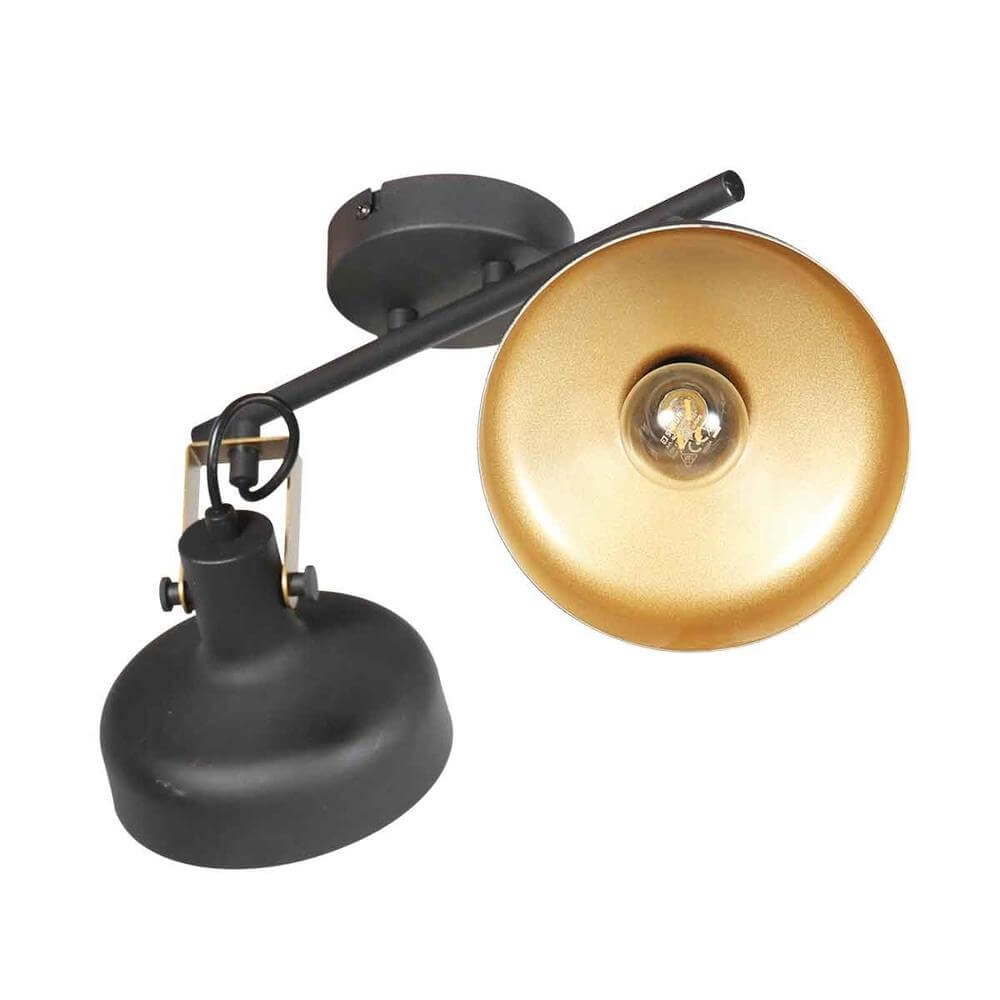 Ceiling lamp Prato black with gold 2-lights Steinhauer 8712746176384