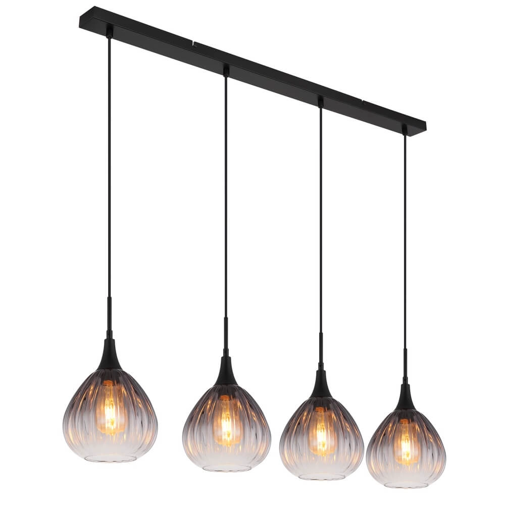 Black pendant lamp Olsen 4-light