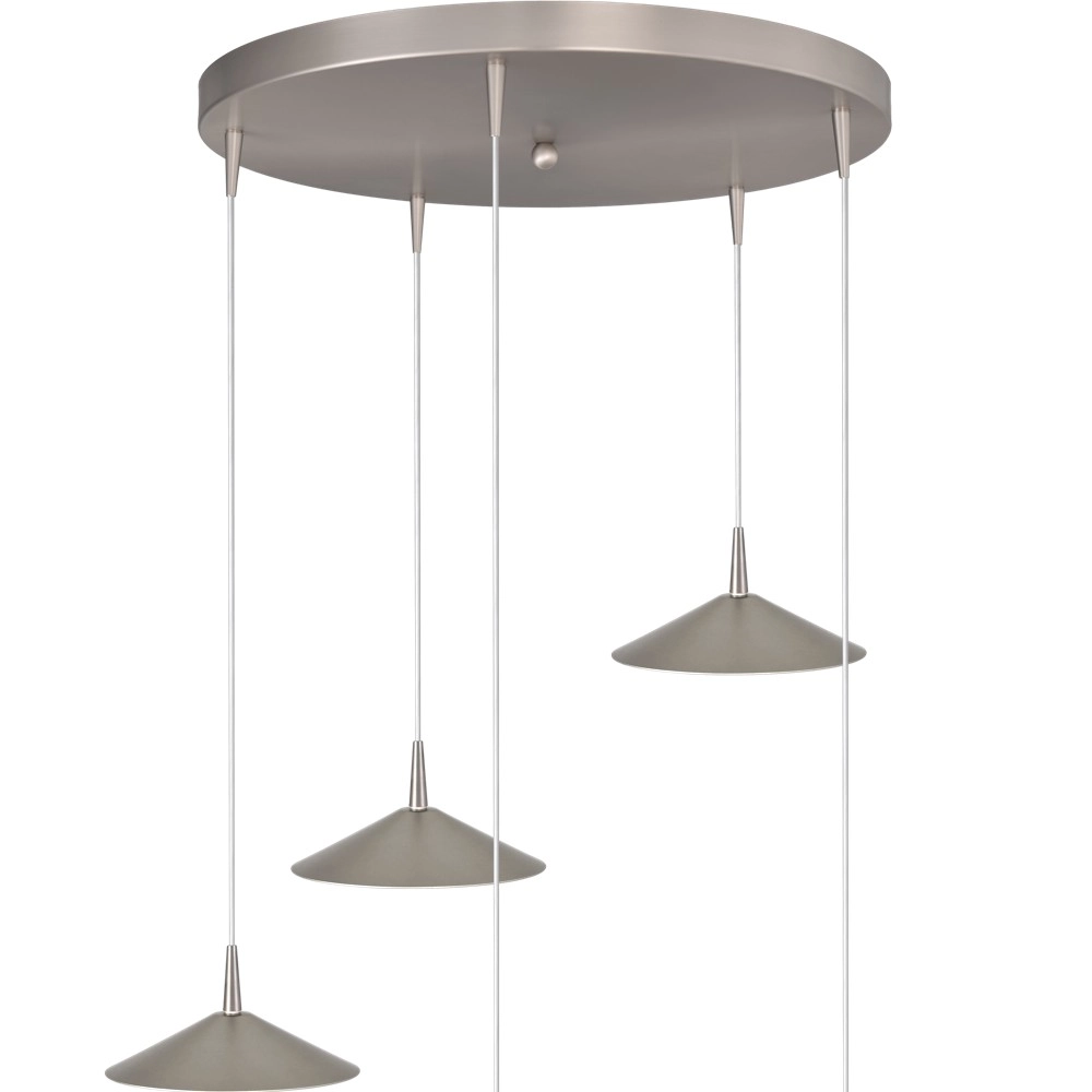 5-light pendant lamp Ceppo nickel Ø 18cm round Masterlight 8718121358703