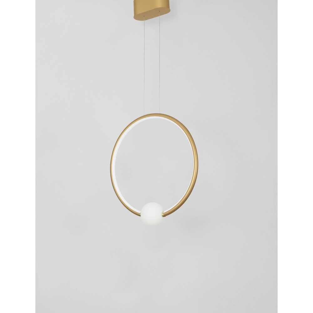 Pendant lamp Celia Gold with white round Lyora 5212017429360