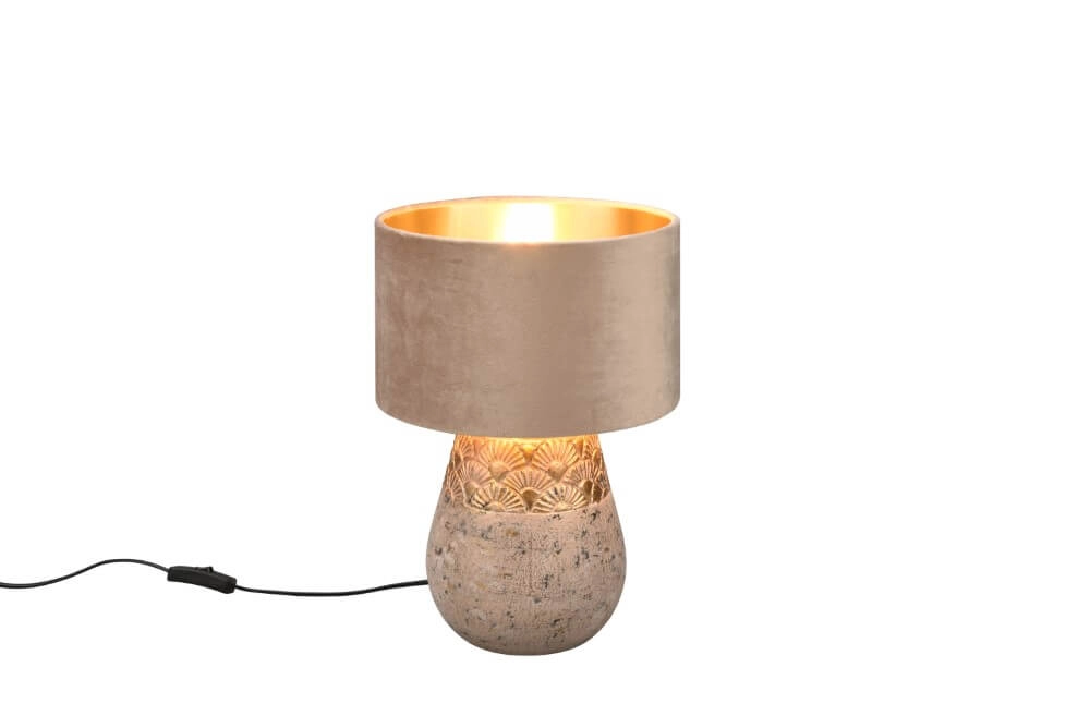 Oriental table lamp Kiran taupe velvet Trio 4017807541090