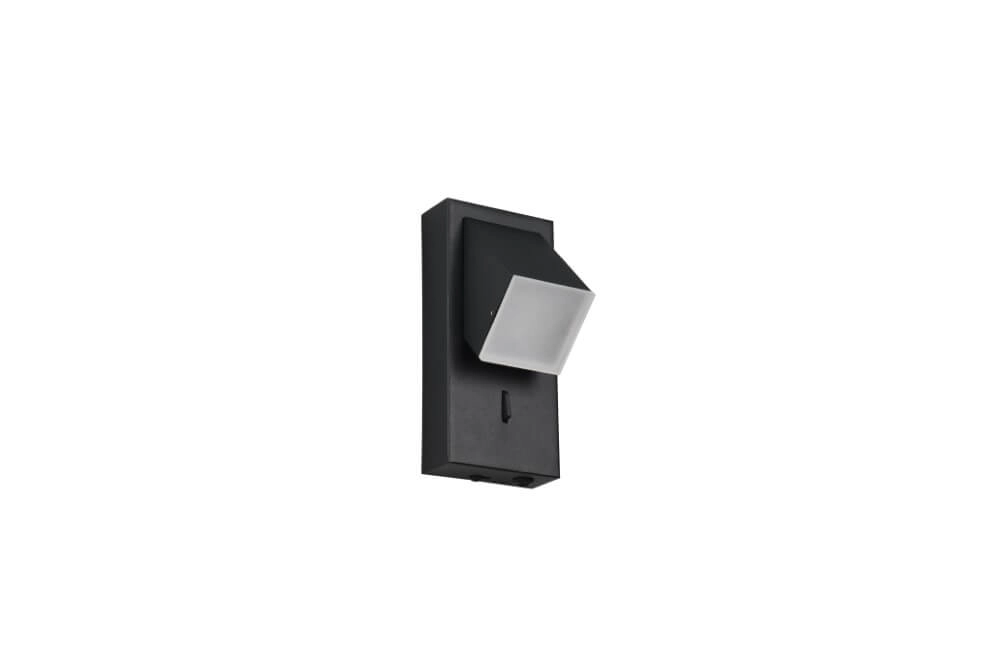 Wall spot black Raglan with switch Trio 4017807614749