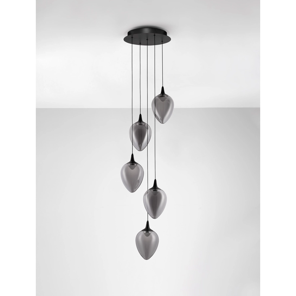 Pendant lamp Nali 5-light smoke glass Lyora 5212017477781