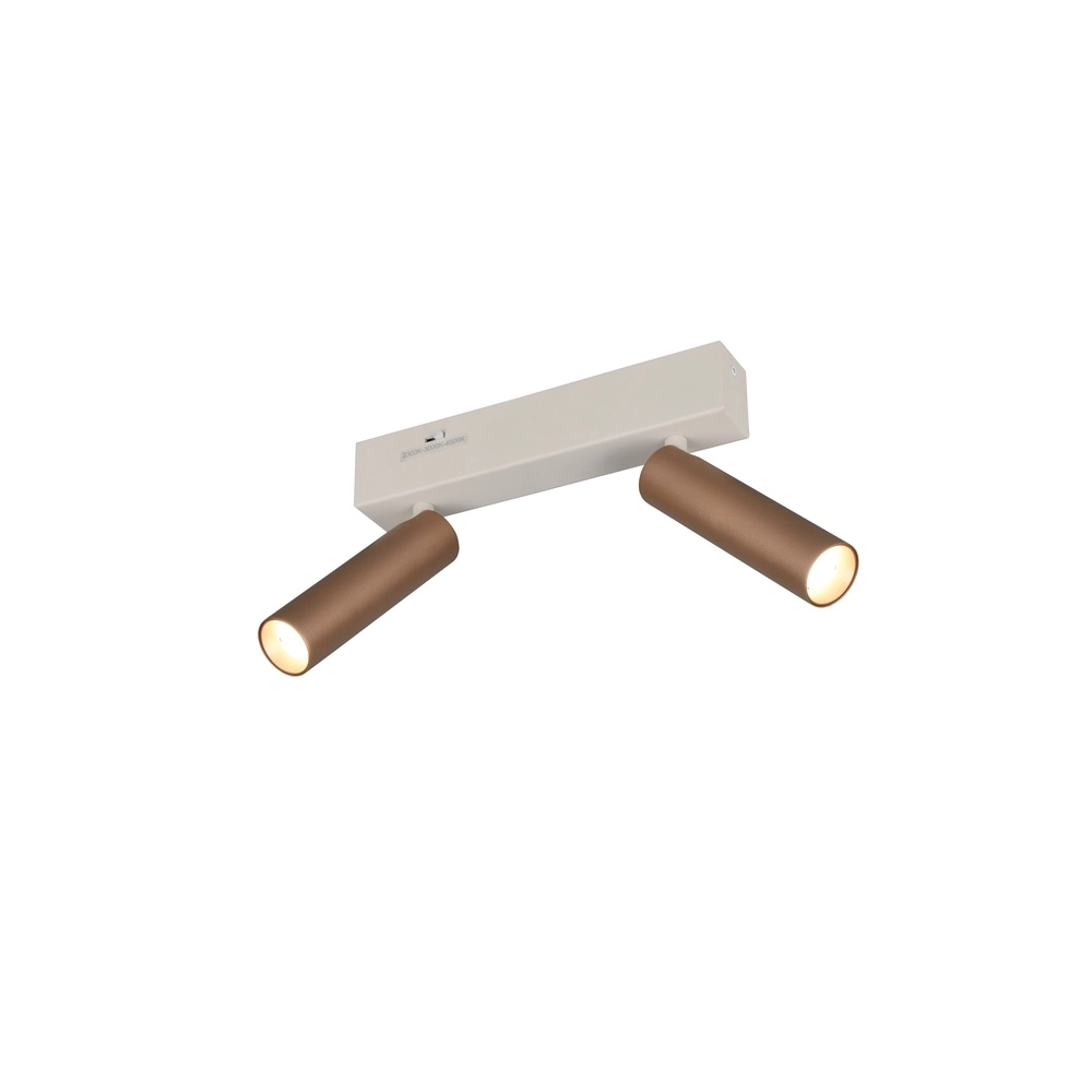 2-light surface-mounted spotlight Ambala mocha brown