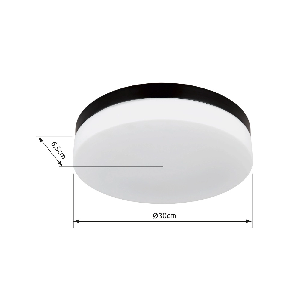Design ceiling light Vranos black for outdoor use Ø 30cm Globo 9007371440764