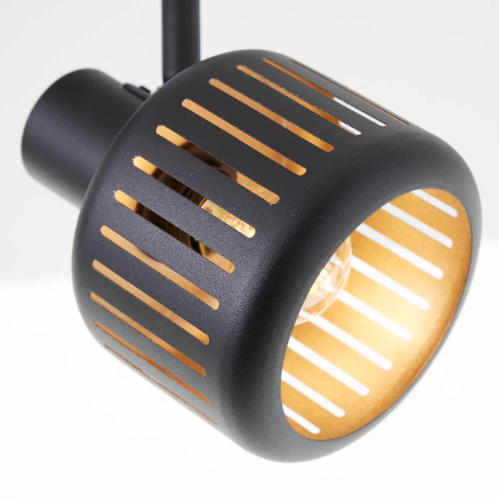 2-light ceiling lamp Tyas black with gold Brilliant 4004353424328