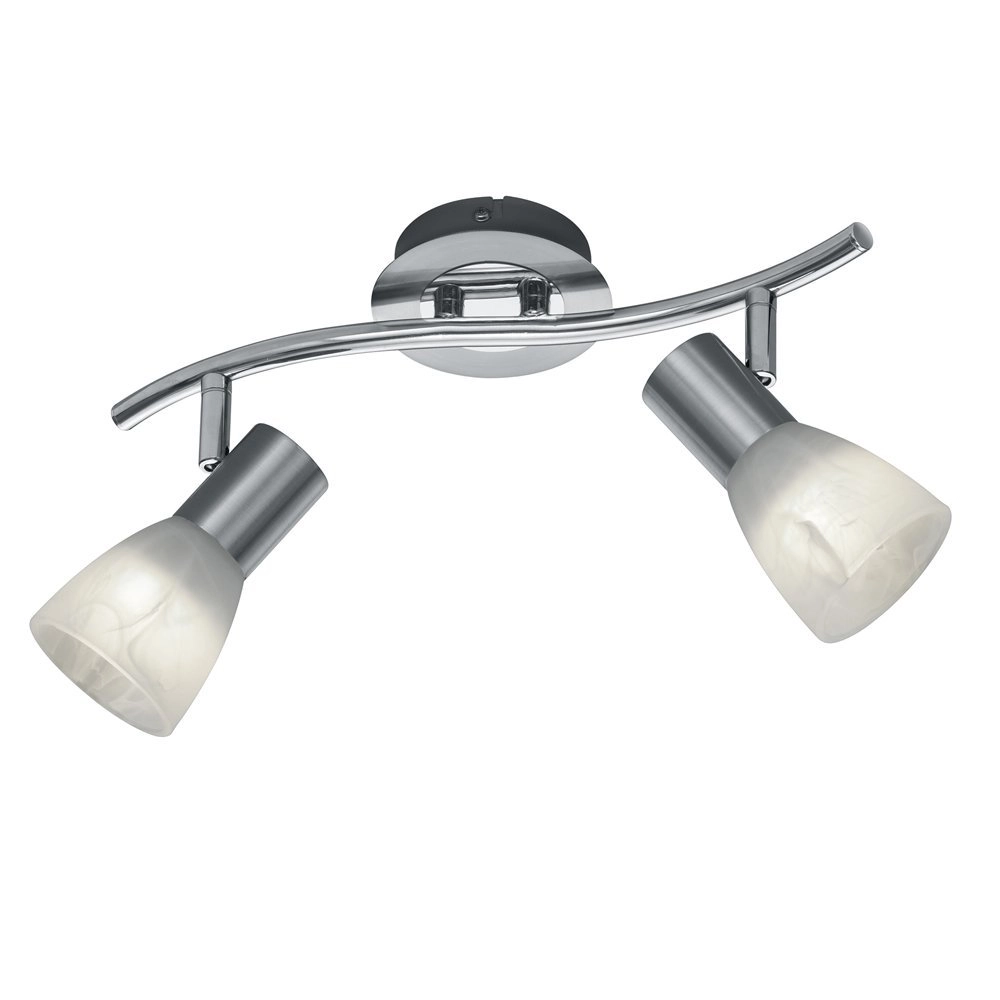 LED ceiling spot Levisto 2-light nickel matt