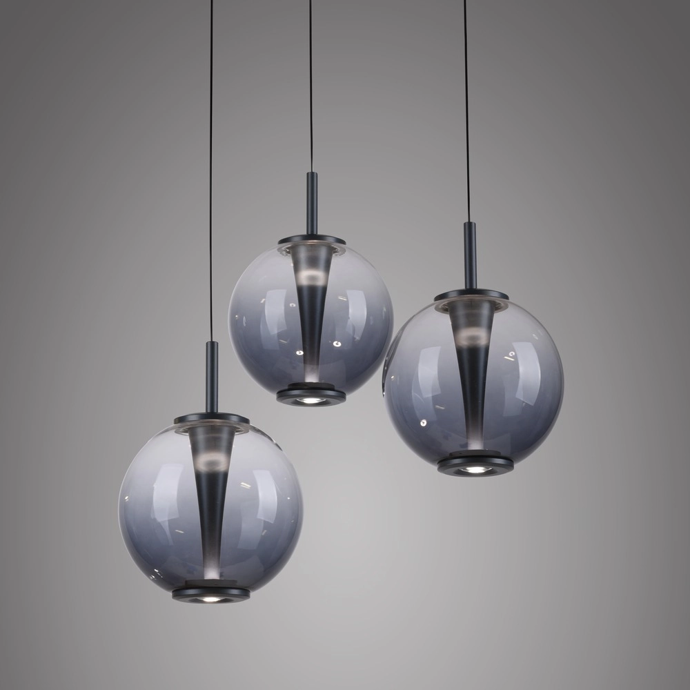 Vide pendant lamp Pure E-Infinty Mystic Grey with smoke glass Paul Neuhaus 4012248398173