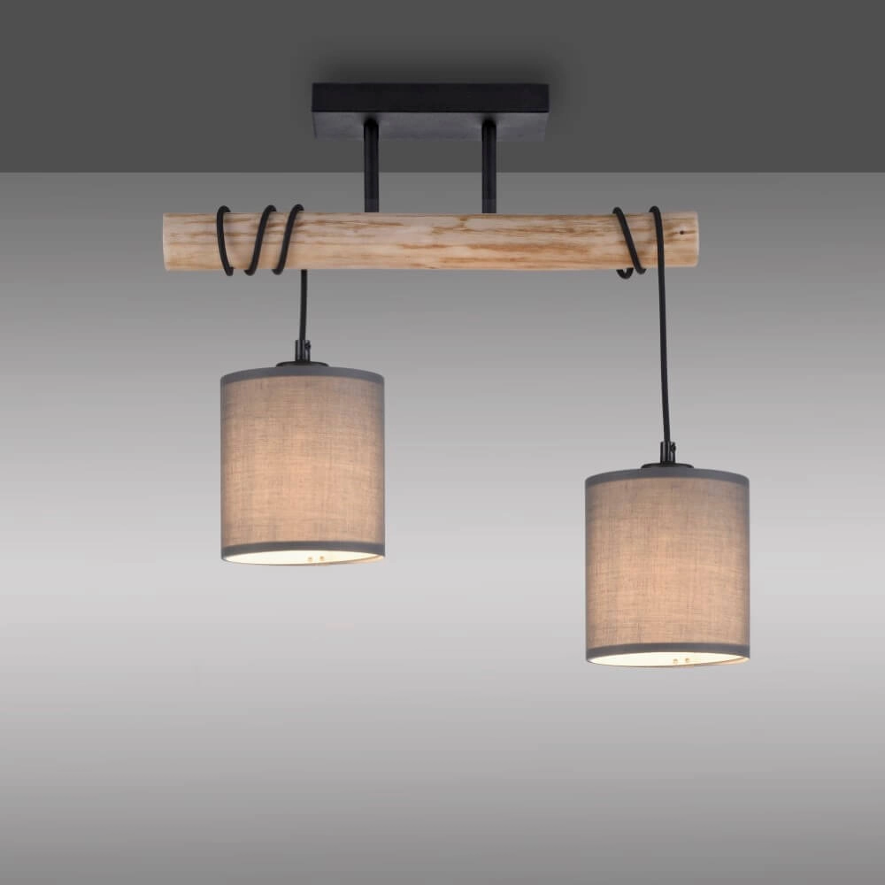 Country ceiling lamp Green Tribu Taupe Just Light 4043689995164
