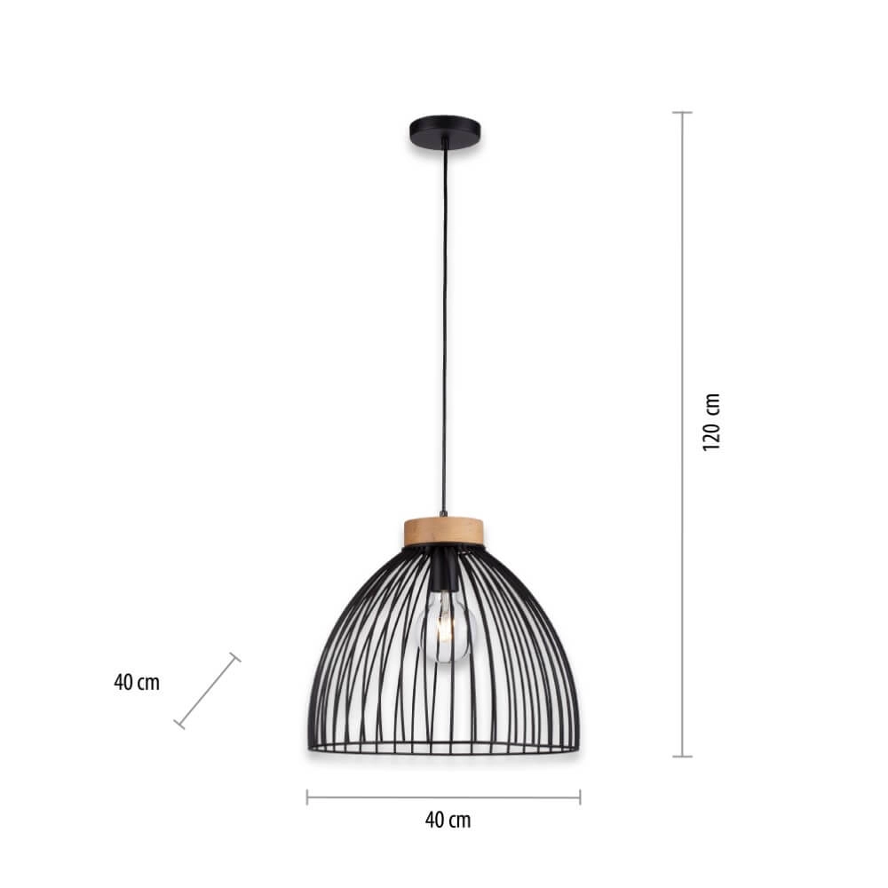 Pendant lamp Lami black Just Light 4043689982768