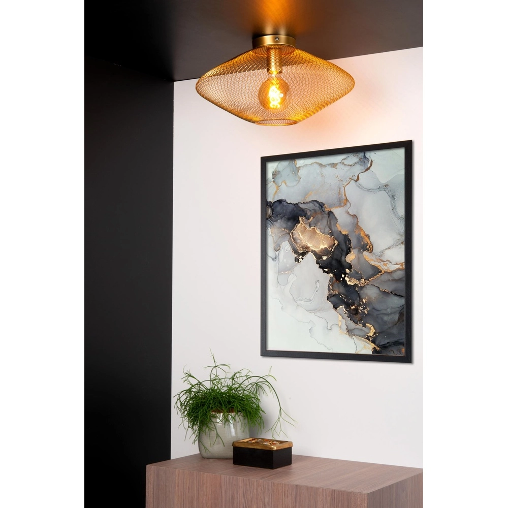 Mesh ceiling light Mesh Gold Lucide 5411212211361