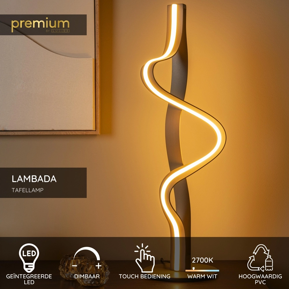 Table lamp Lambada Curl of champagne Premium by Lucide 5411212520920