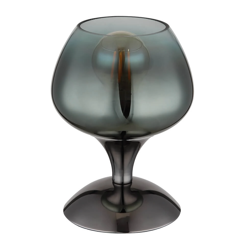 Gunmetal table lamp Maxy with green glass Ø 15cm Globo 9007371465934
