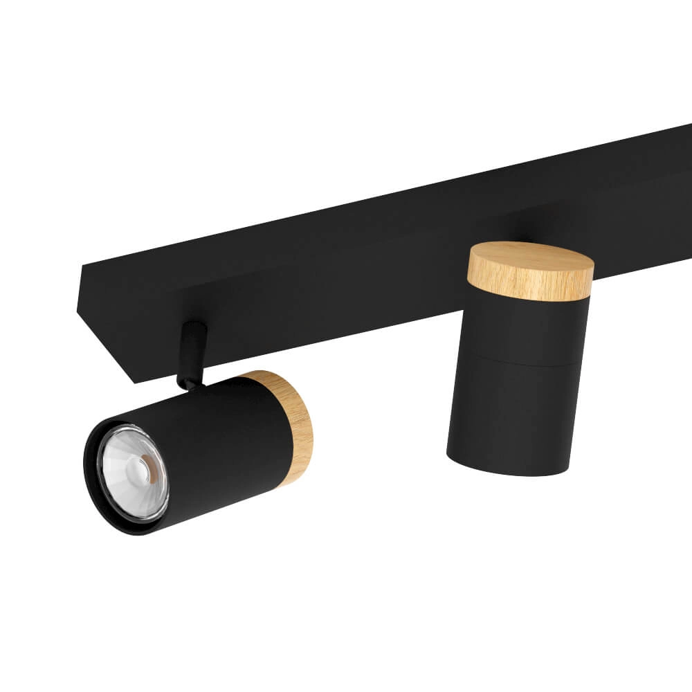 Black surface-mounted spotlight Cartagena 4-light Stars of Light 9002759396497