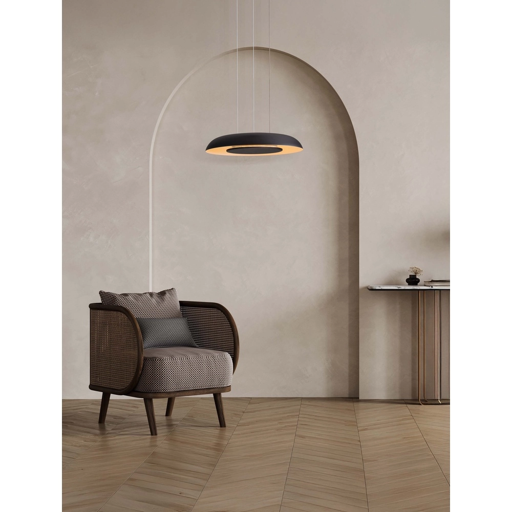 Modern pendant lamp Epos Ø 40cm black with white Lyora 5212017463234