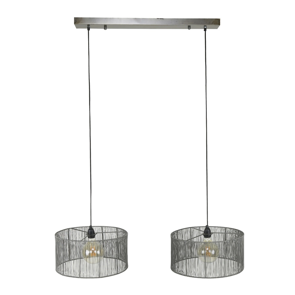 Metal Wire Pendant Lamp Stringshade Ø 41cm - 2-lights Lyora 8716803511477