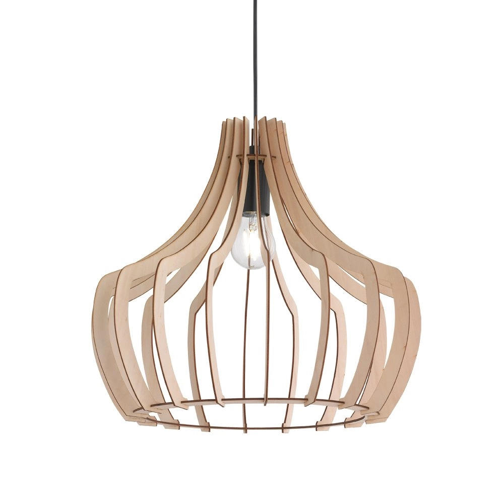 Pendant lamp Wood Wood Trio 4017807301915