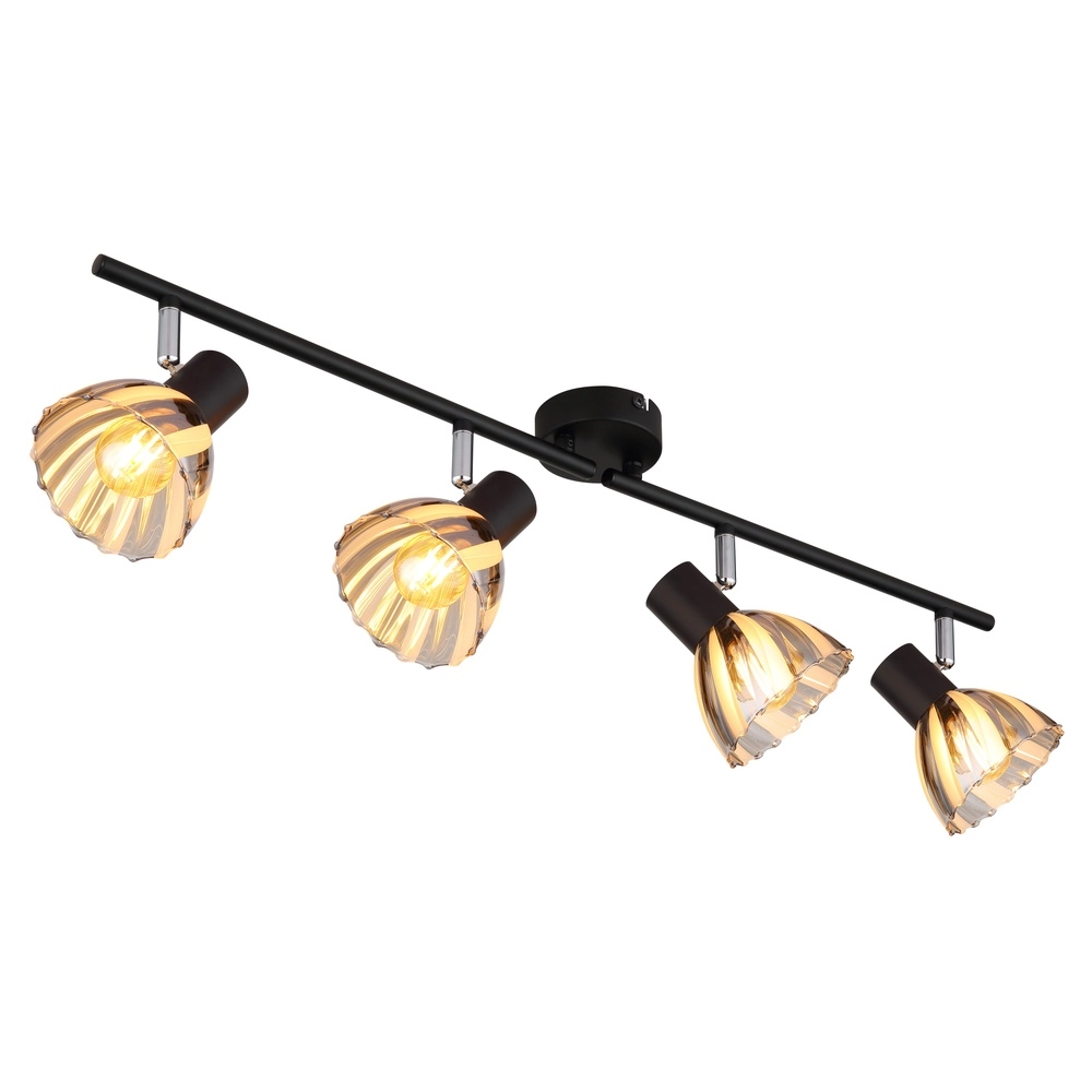 Ceiling lamp 4-lights Zachery Black