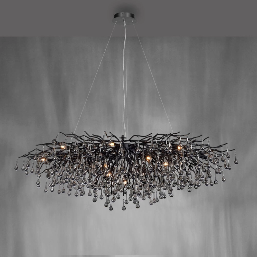 Large chandelier Icicle black Paul Neuhaus 4012248377543