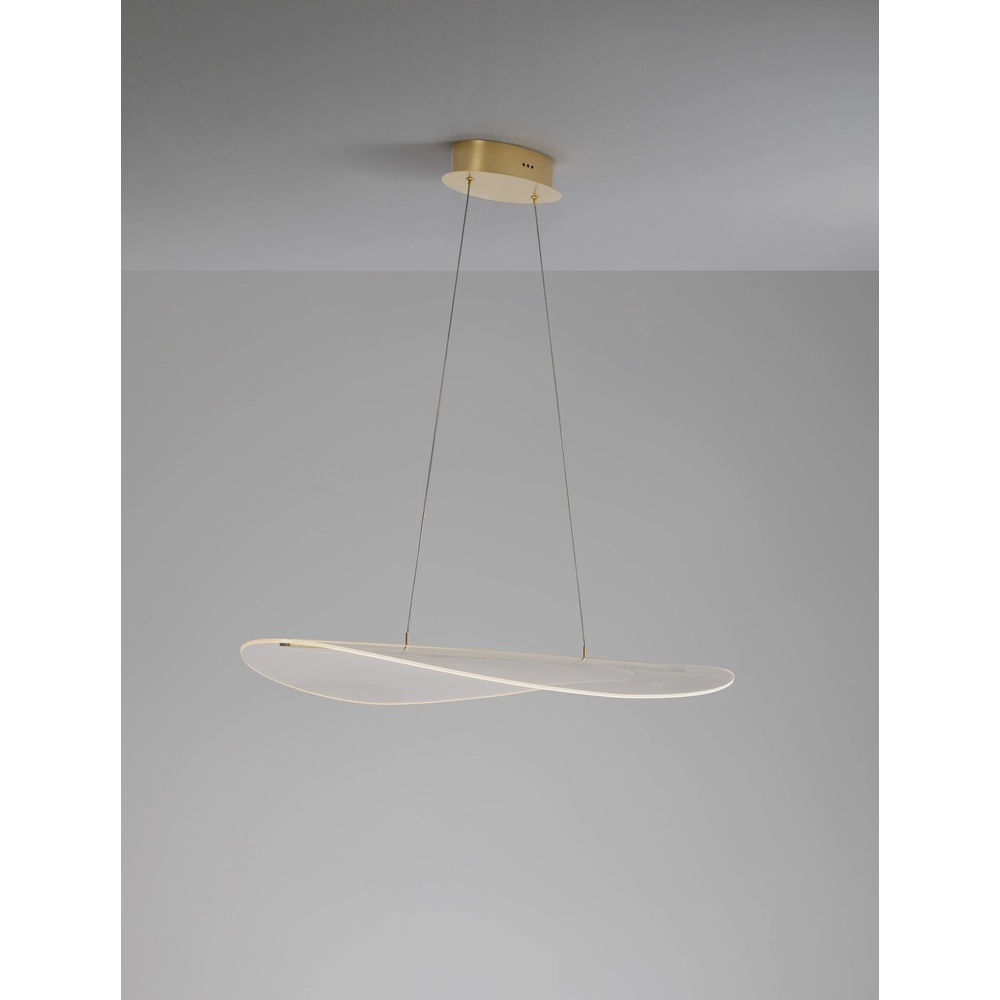 Pendant lamp Agos gold with plastic wide Lyora 5212017439413