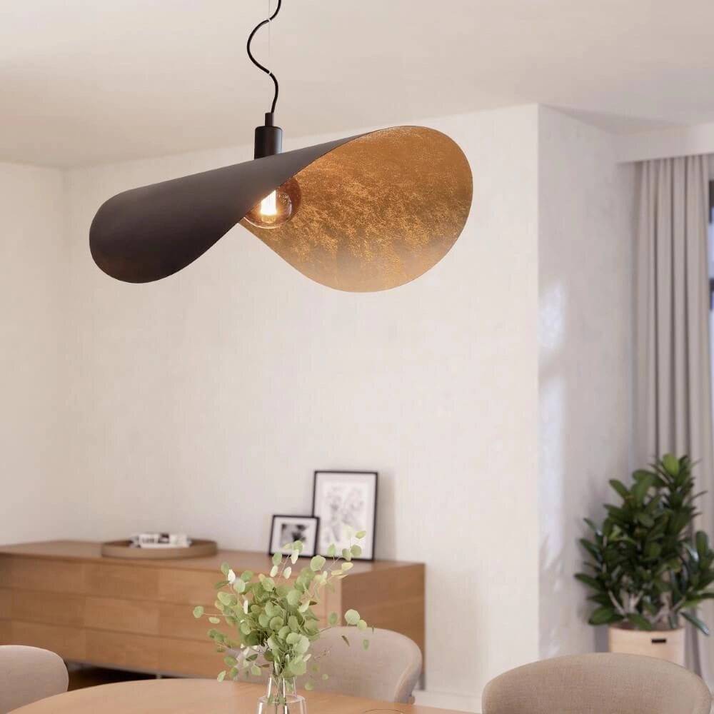 Hanging lamp Saceda black with gold Stars of Light 9008606339204