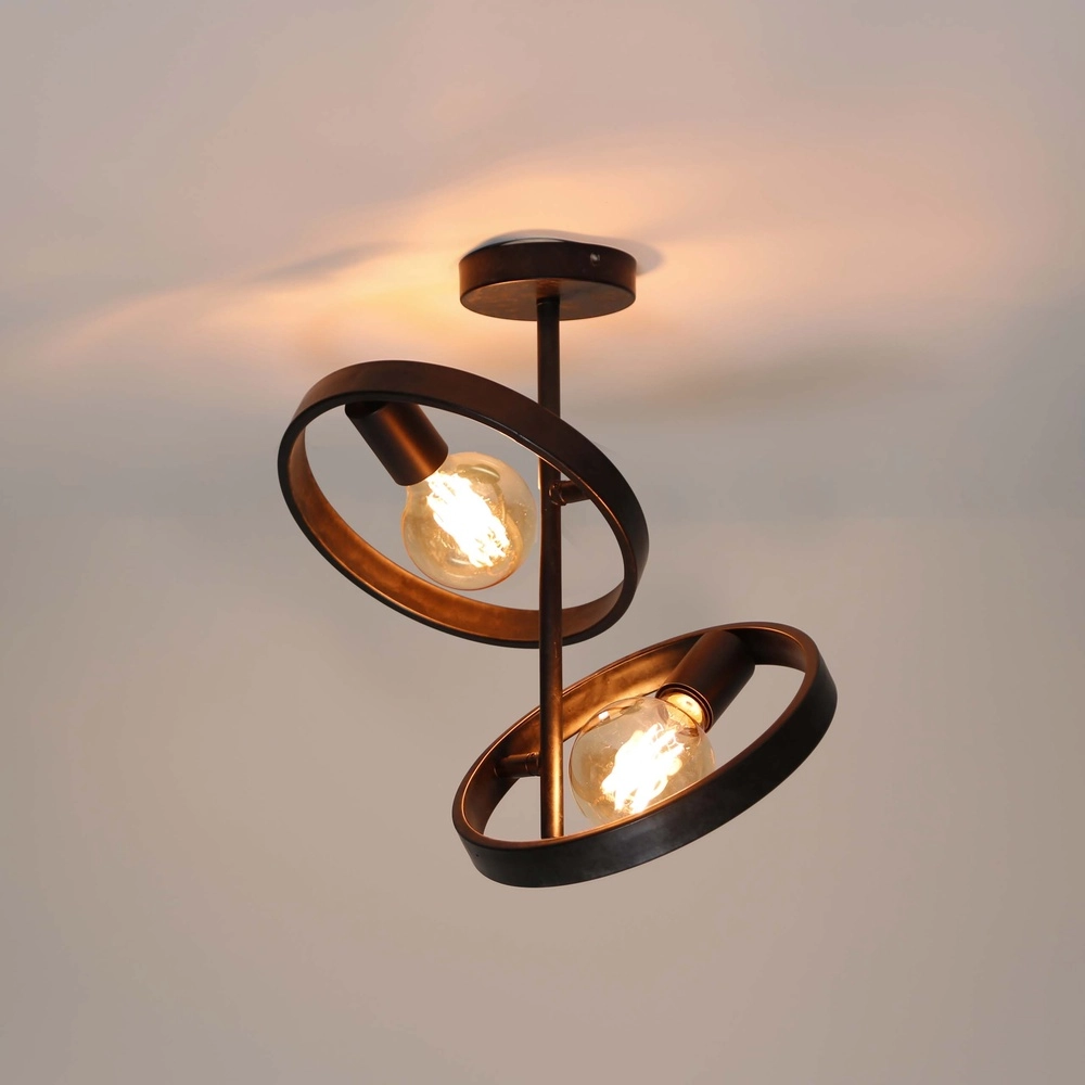 Rings ceiling lamp Hover charcoal - 2x E27