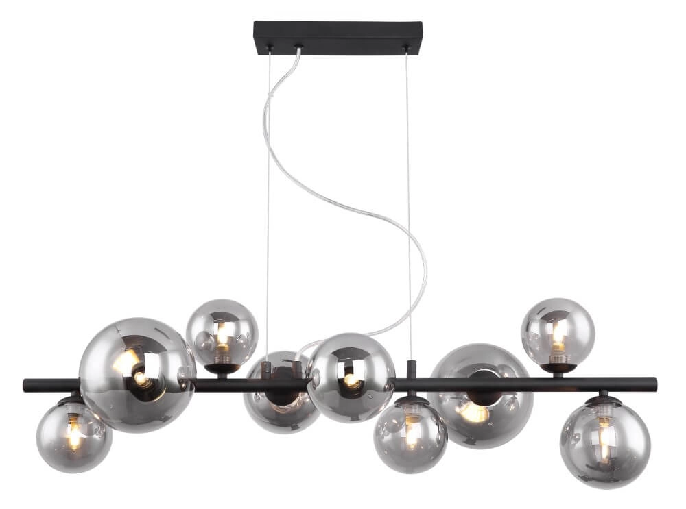 Black pendant lamp with smoke glass Riha Globo 9007371387038