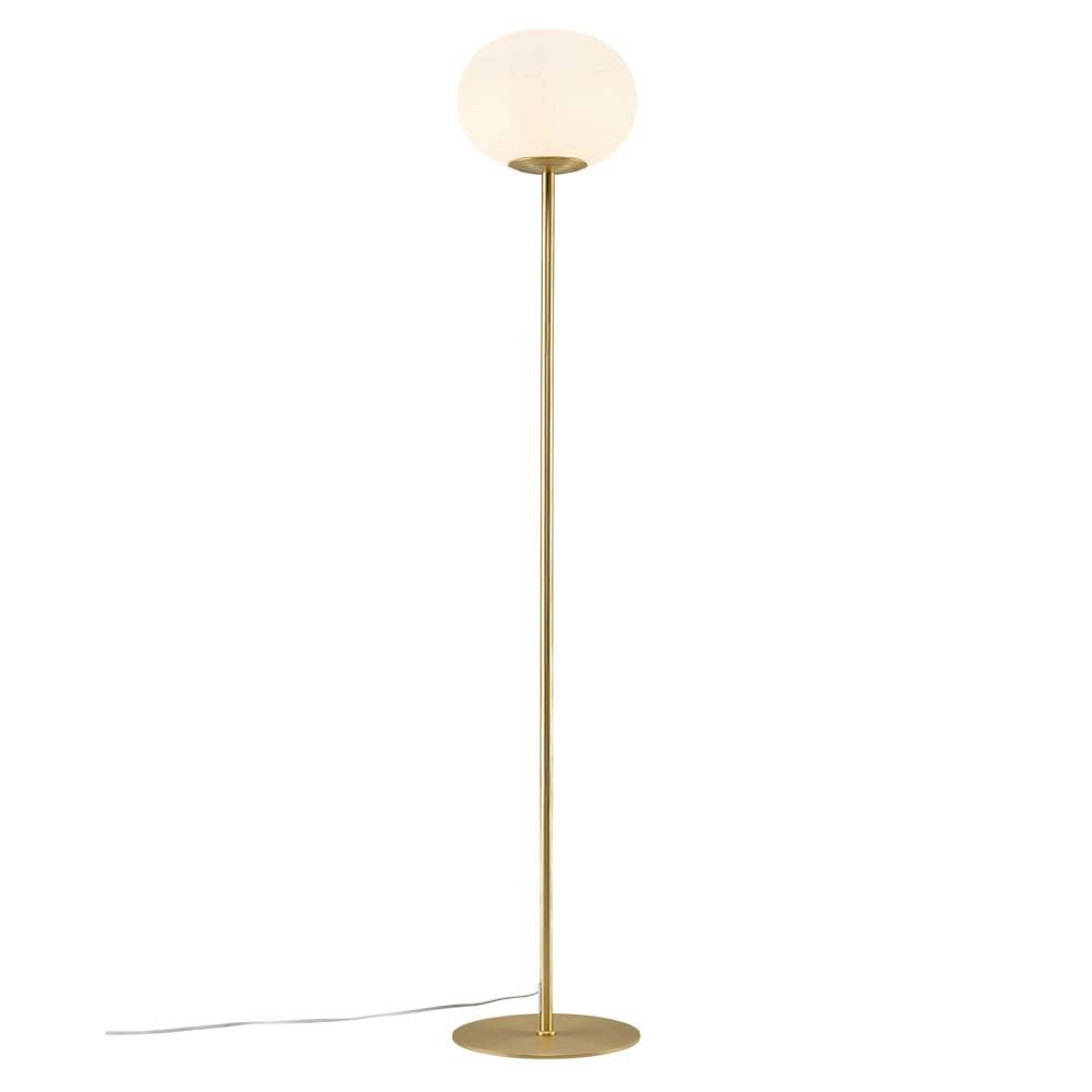 Glass floor lamp Alton brass with white glass Nordlux 5704924001086