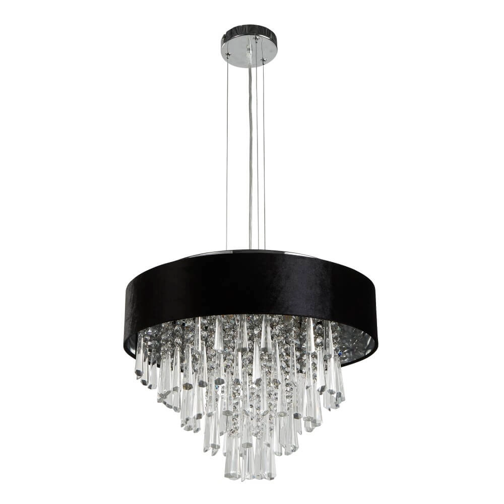Chandelier Glamour black with chrome