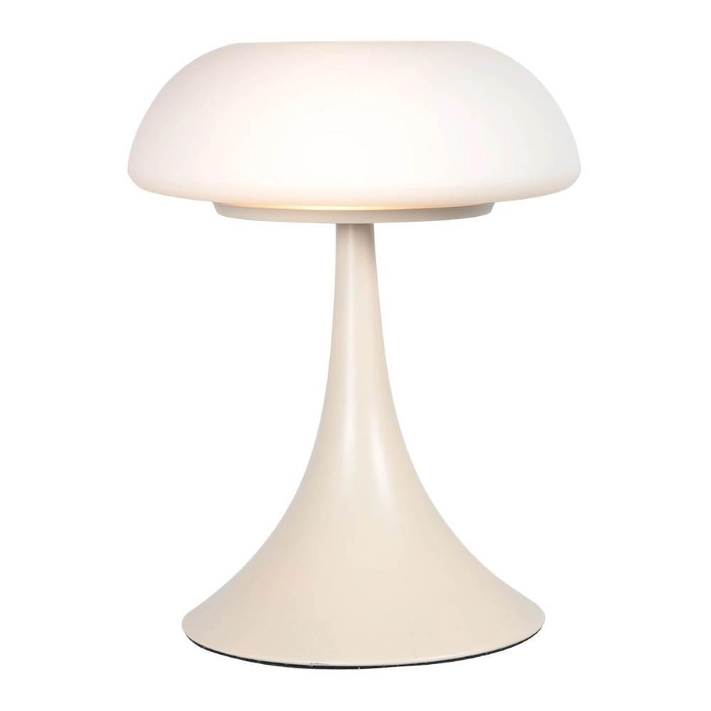 Table lamp Ancilla sand brown with white glass