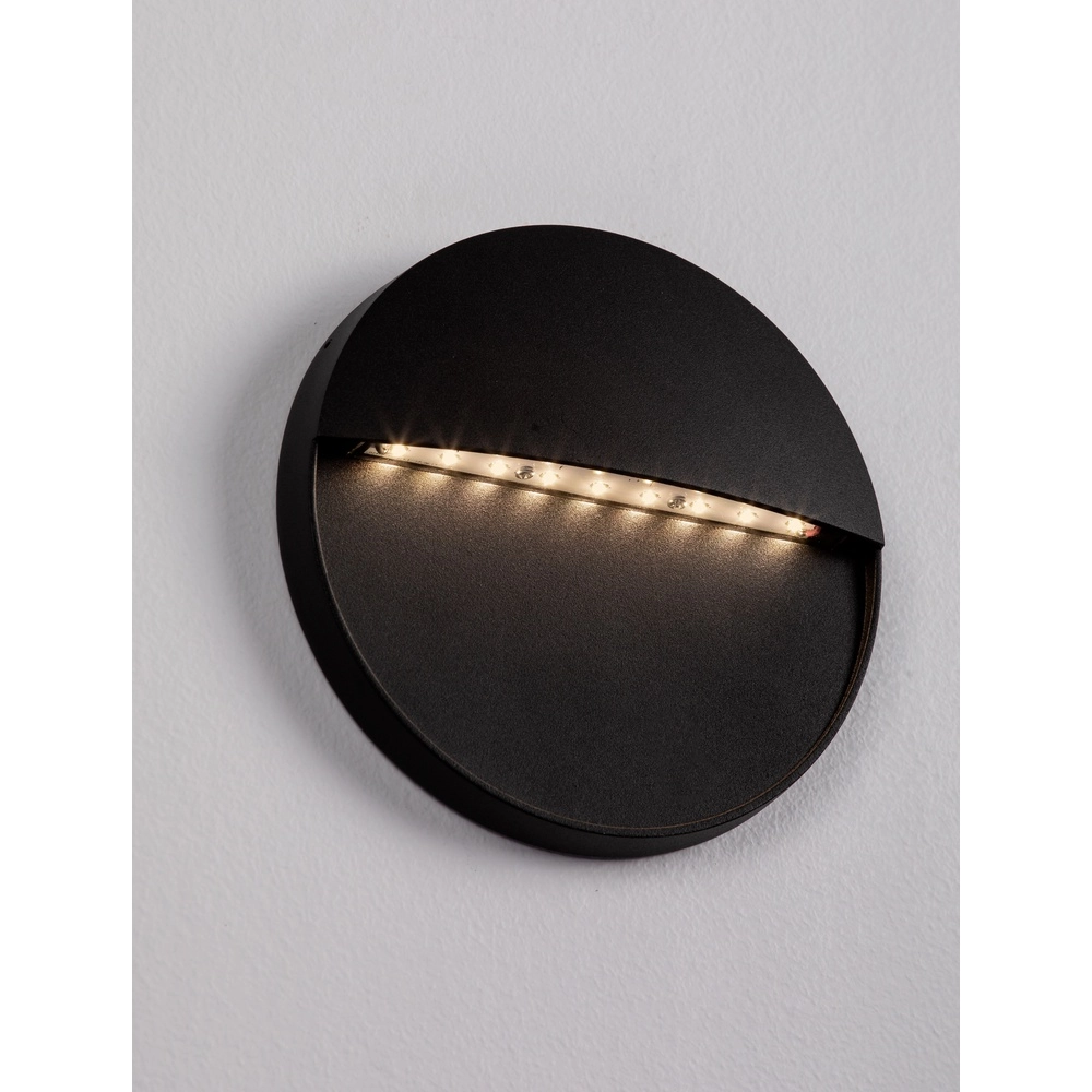 Round wall lamp Rodix black