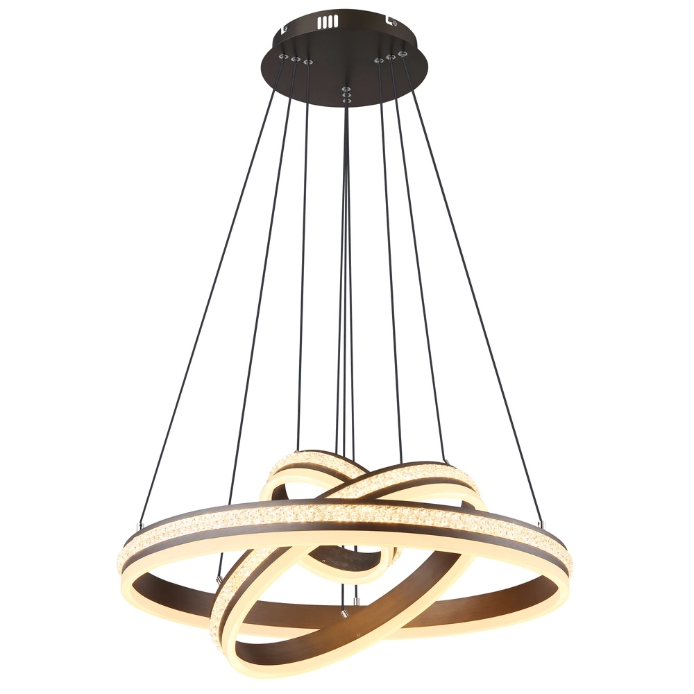 Design pendant lamp Grouni 3 rings titanium brushed Globo 9007371455003