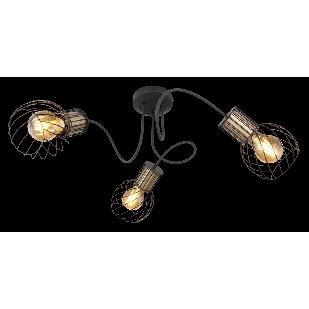 Ceiling lamp Argusto 3-light black Globo 9007371393718