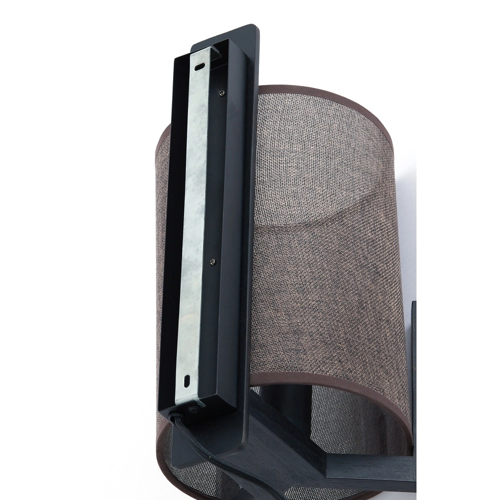 Danish design wall lamp Litto black with linen Light & Living 8717807792749