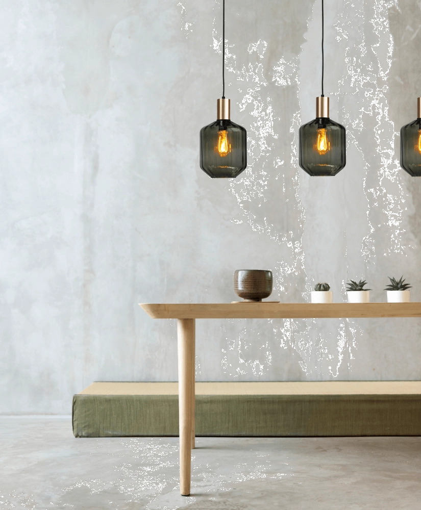 3-light hanging lamp - gold - Porto with Jagger green lenses Masterlight 8718121269665
