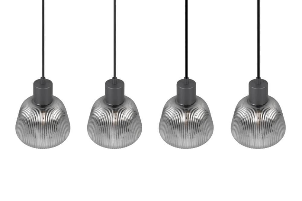 Dining table pendant lamp Tarifa with ribbed glass Trio 4017807615814