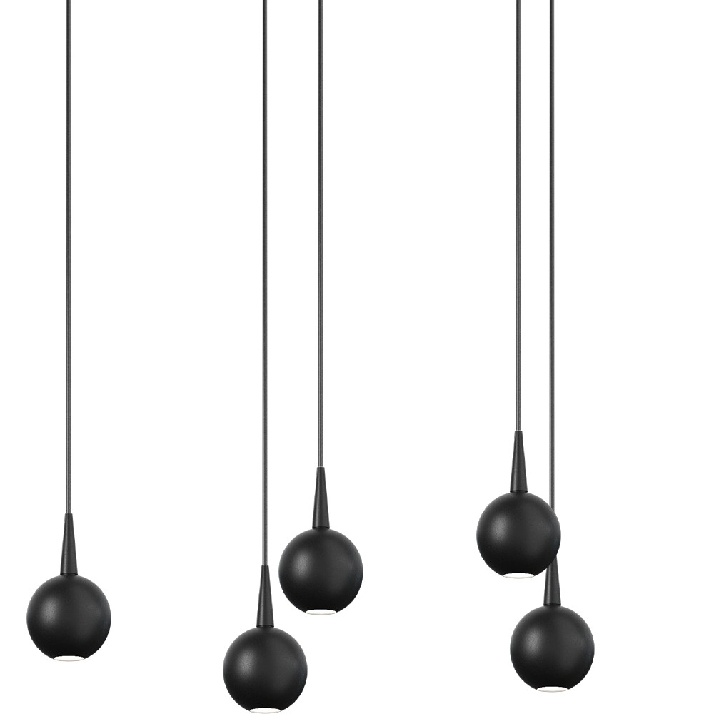 8-light pendant lamp Talana 130 x 25cm black Ø 6cm DTW Masterlight 8718121389172