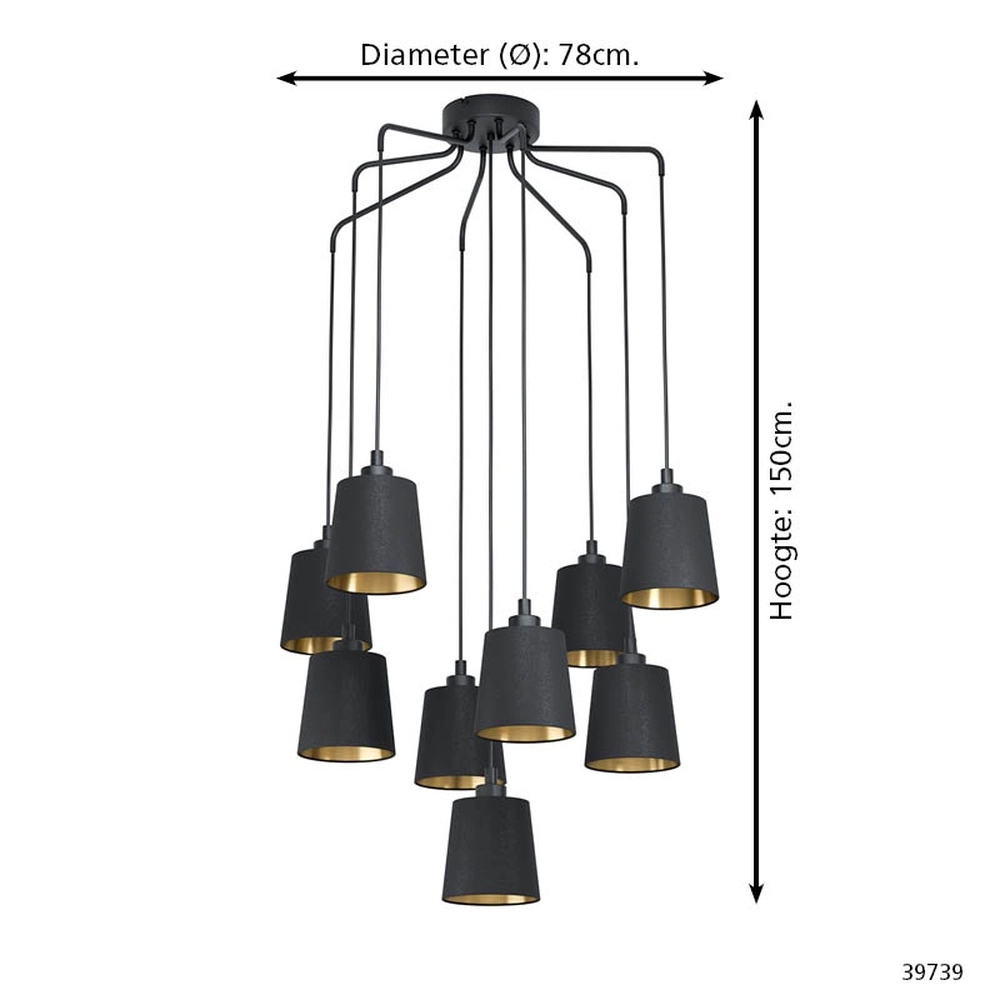 Design pendant lamp Bernabetta Black Eglo 9002759397395