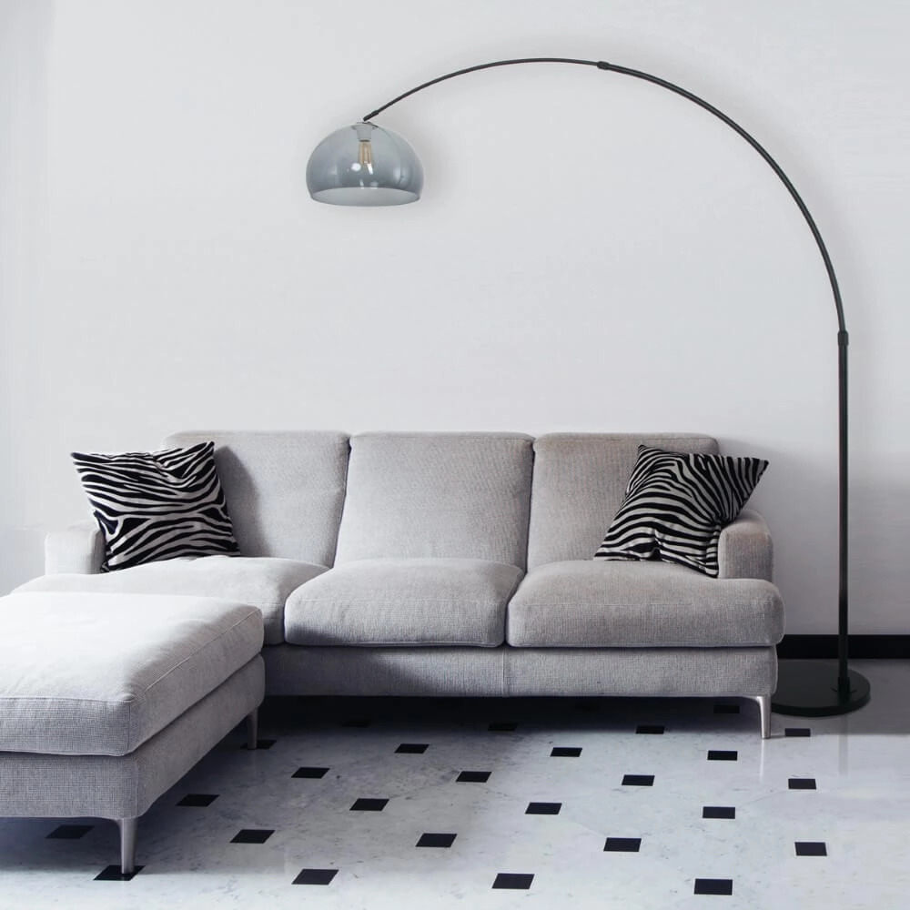 Arc lamp Stresa black with smoke glass Steinhauer 8712746116489