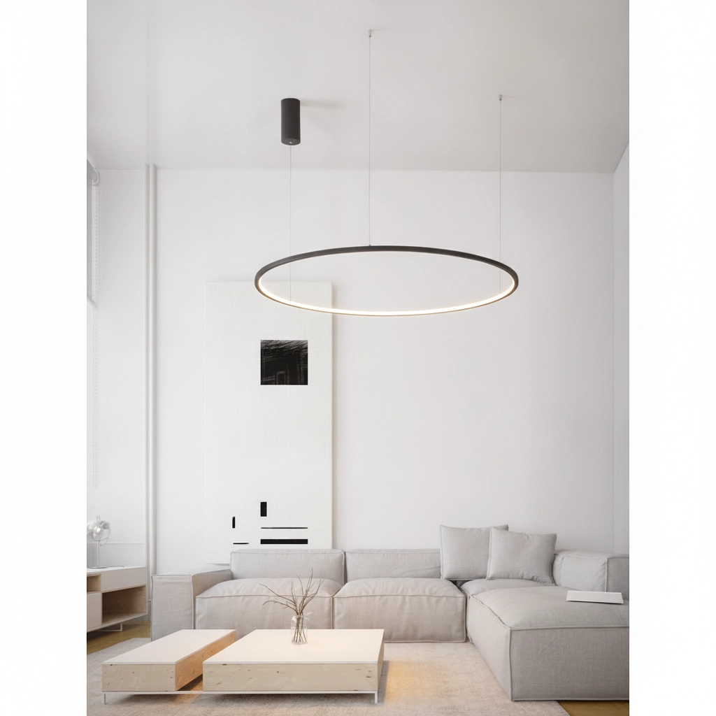 Round pendant lamp Tarquin black Ø 100cm