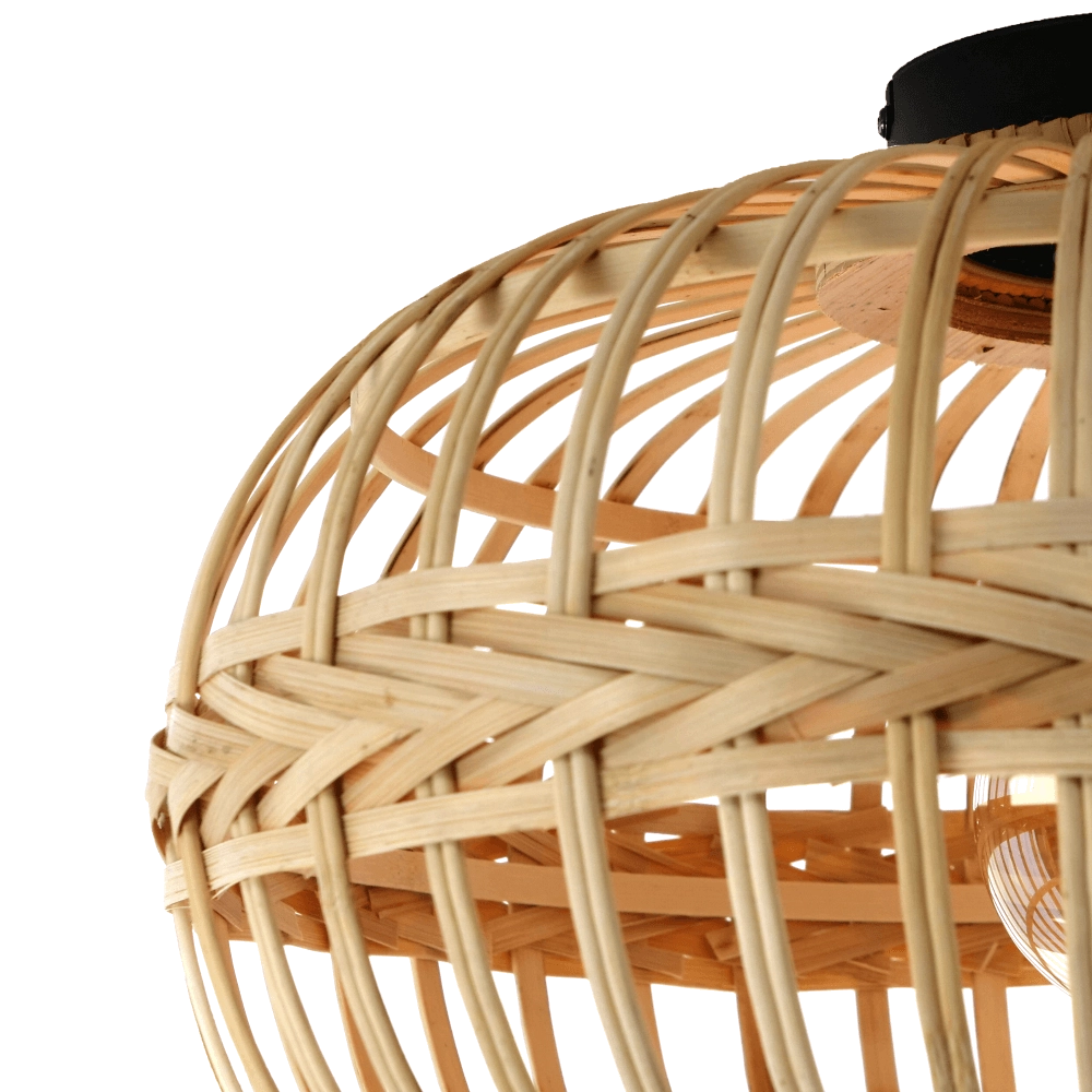 Rattan ceiling lamp Amsfield Ø 45cm Eglo 9002759437237