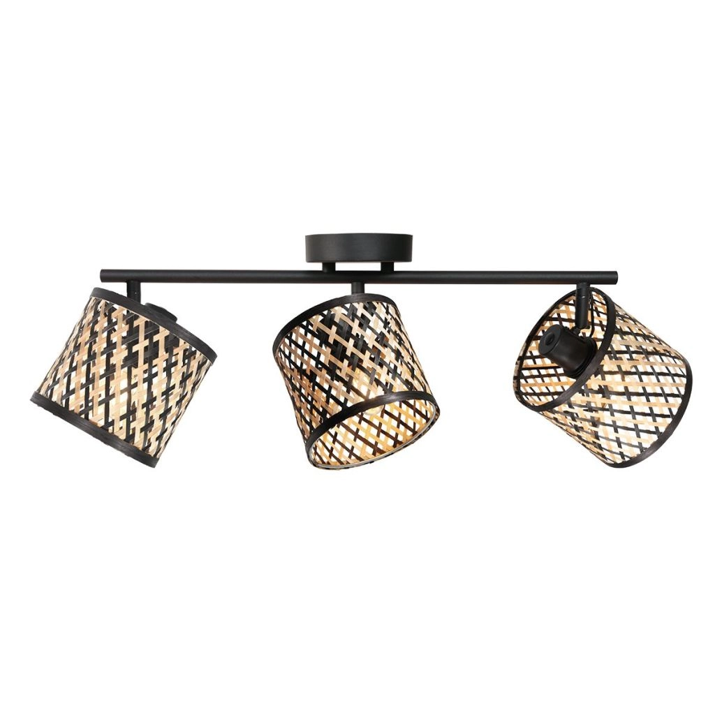Ceiling lamp 3-lights Sumba with bamboo shades Ø12cm Steinhauer 8712746182835
